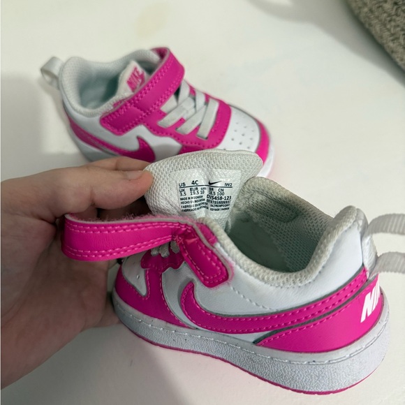 Nike Kids White & Hot Pink Velcro Sneakers - Picture 5 of 5